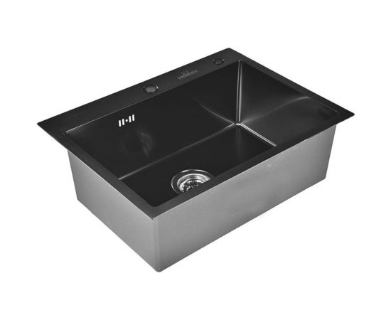 Кухонная мойка из нержавеющей стали WISENT ws36050b с pvd покрытием (60x50 см) с раздвижным коландером и дозатором WS36050B/W302644B/W405B/WGER010 – изображение 10