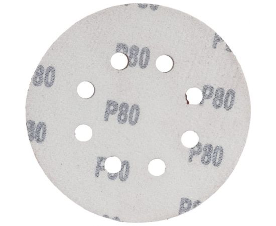 Круг абразивный под липучку (5 шт; 125 мм; Р80; 8 отверстий) BOHRER 52112608 – изображение 4