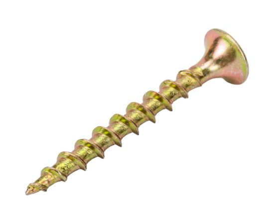 Саморезы МТК потайная головка, крупный шаг, жёлтый цинк, 3,5x35 500 шт. 113250 – изображение 2