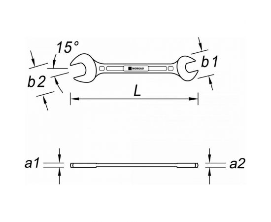 Двусторонний рожковый ключ NORGAU тип N6-10x13 10x13, длина 172 мм 060107133 – изображение 2