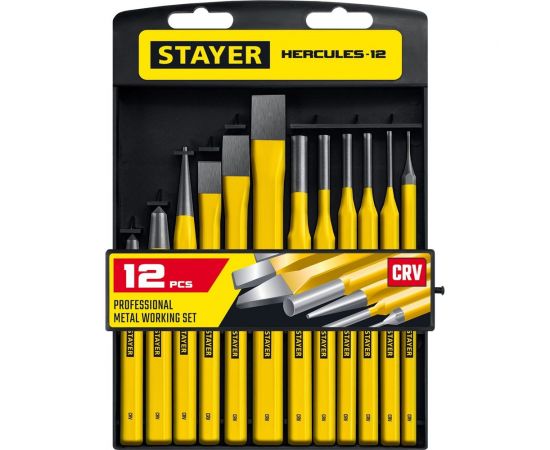 Набор зубил и кернеров STAYER Hercules 12 предметов 21077-H12 – изображение 4