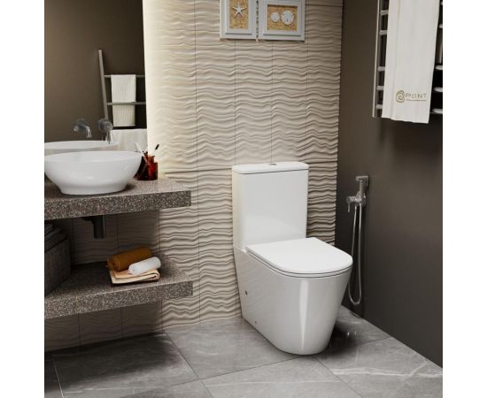 Унитаз-компакт Point виктория безободковый, сиденье микролифт PN42061 – изображение 3