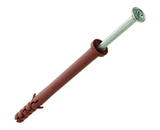 Усиленный нейлоновый дюбель-гвоздь ЕВРОПАРТНЕР multi pro lk, цилиндрическая манжета, 6x80 мм, 25 шт. B7 0013 