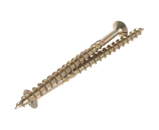 Шуруп Rusconnect CS 08120 с/нарез. д/дерева, потай 8х120 100 шт. Желтый цинк 310812 