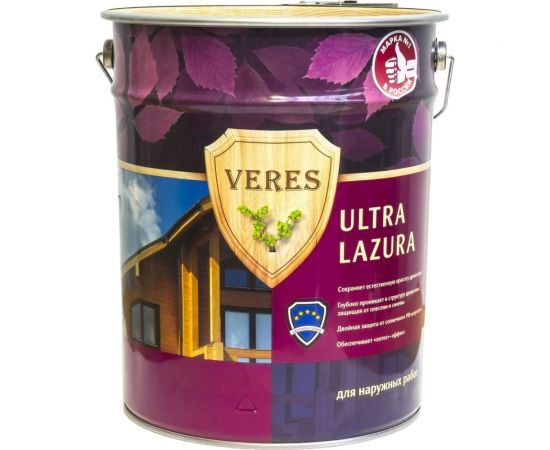 Пропитка Veres Ultra Lazura №12 белый 9 л 1 205696 