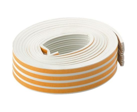 Самоклеящийся резиновый уплотнитель SDM тип E, 9х4 мм, белый, 150 м 00-00004747 