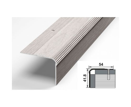 Порог угловой алюминиевый декоративный (54х41,8 мм, 1,8 м, Ясень белый) ЛУКА УТ000027287 – изображение 2