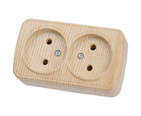 Розетка TDM двойная 2П открытой установки IP20 10А, сосна ""Дача"" Народная SQ1824-0039 – изображение 6