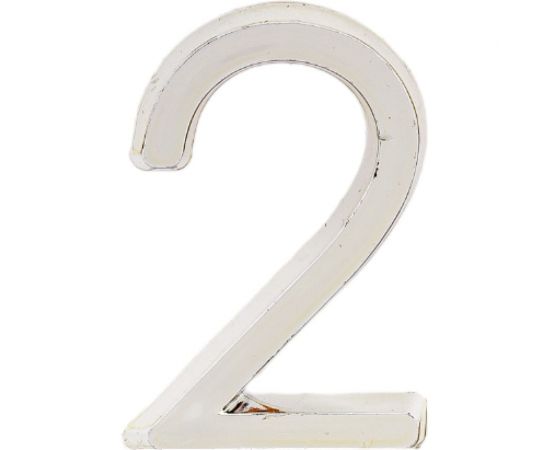 Самоклеящаяся цифра FUARO "2" ABS (50x37) CP хром 46901 – изображение 2