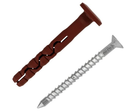 Усиленный нейлоновый дюбель-гвоздь ЕВРОПАРТНЕР multi pro f, грибовидный борт, 8x60 мм, 12 шт. B7 0020 – изображение 2