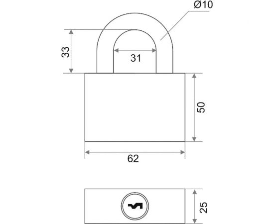 Навесной замок Trodos полимер ВС-HG36-63 Box 210007 – изображение 2