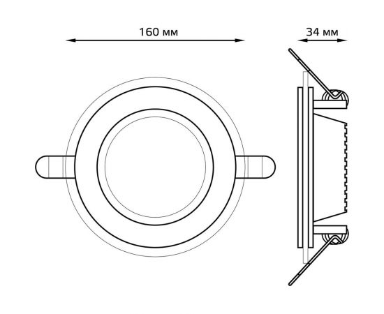 Круглый светильник Gauss с декоративным стеклом 947111112 – изображение 4