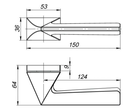 Раздельная ручка ARMADILLO IRON UCS SN-3 матовый никель 41139 – изображение 3