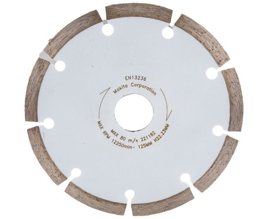 Диск алмазный сегментированный по бетону/мрамору "Эконом" 125x22.23x7 мм Makita D-52766 – изображение 2