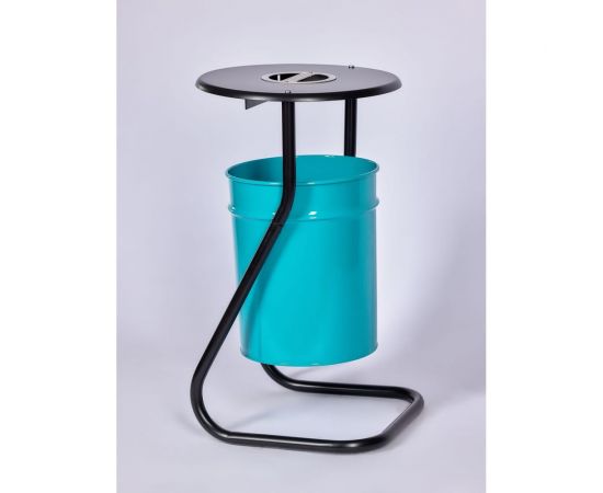 Металлическая уличная урна ПРОФМЕТСТИЛЬ бирюзовая, с пепельницей 604 – изображение 4