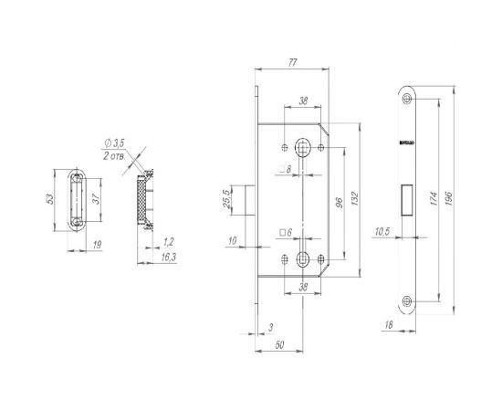 Врезная защелка Fuaro MAGNET M96WC-50 WH-19 белый new plate 42921 – изображение 3