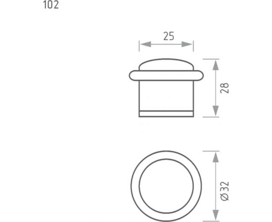 Дверной ограничитель НОРА-М 102 хром 7233 – изображение 3
