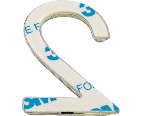 Самоклеящаяся цифра FUARO "2" ABS (50x37) CP хром 46901 – изображение 3