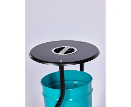 Металлическая уличная урна ПРОФМЕТСТИЛЬ бирюзовая, с пепельницей 604 – изображение 3