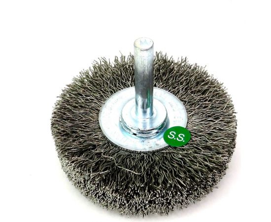Щетка для дрели дисковая 60x18 мм, с хв-м 6 мм, гофрированная нержавеющая сталь 0.30 мм 13-183 EuroBrush EB-D60SS1 – изображение 2