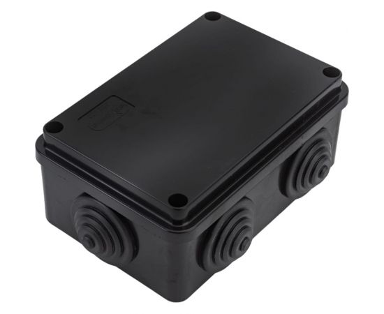 Распределительная коробка Экопласт JBS120 о/п 120x80x50, 6 выходов, IP55 цвет черный 44008BL-1 