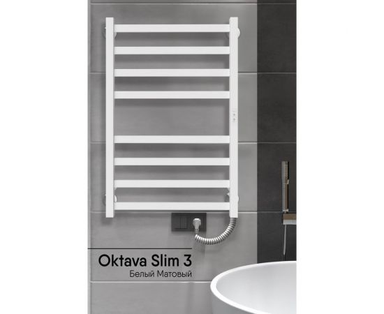 Полотенцесушитель INDIGO Oktava Slim 3 electro 80/50 таймер, скрытый монтаж, универсальное подключение R/L LСLOKS3E80-50WMRt 