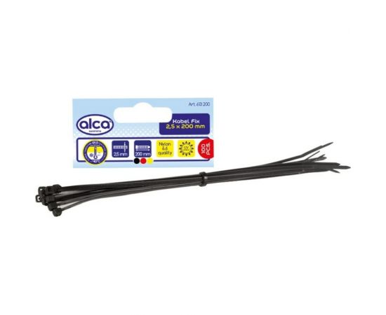 Пластиковая стяжка хомут Alca 2,5x200 мм, 100 шт. 613200 