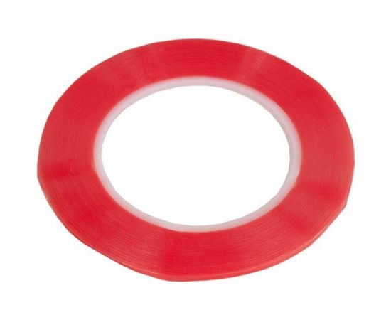 Двусторонняя прозрачная лента с красной защитной полосой ZeepDeep толщина 1 мм, ширина 4 мм, длина 10 м 917755 