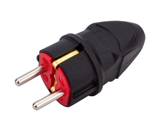 Прямая вилка AY-KA 16А 250В с заземлением, черный 7913500 