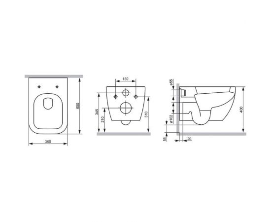 Подвесной унитаз AM.PM Gem FlashClean с сиденьем микролифт C901701SC – изображение 3