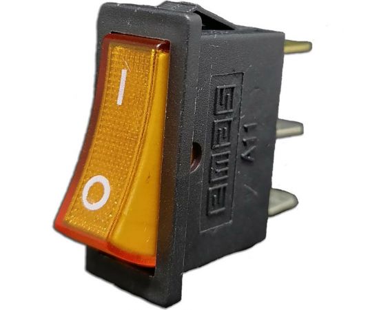Клавишный выключатель Emas с подсветкой, жёлтая клавиша, 1НО, 250В AC, 16А A21B1S11 – изображение 3