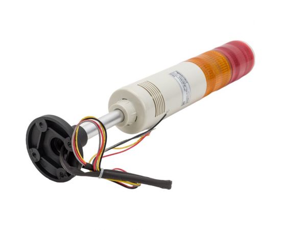 Светосигнальная колонна INNOCONT d=56мм, светодиод, стойка 70мм, основание d=70мм, постоянное свечение, зуммер, цвет: красный, желтый, 220VAC, IP50, кабель 0,5м TL56B-220-RY – изображение 4