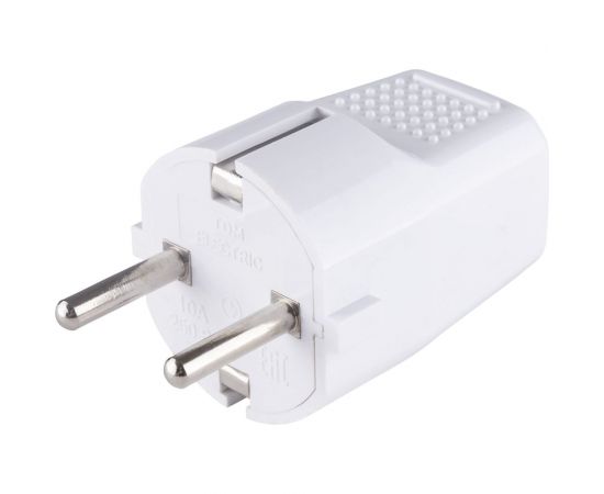 Прямая вилка TDM с заземлением, белая, c перфорацией, 10А, 250В SQ1806-0197 – изображение 6