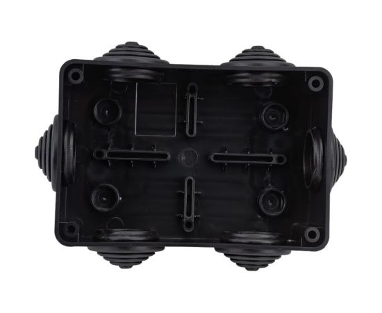 Распределительная коробка Экопласт JBS120 о/п 120x80x50, 6 выходов, IP55 цвет черный 44008BL-1 – изображение 2