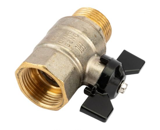 Шаровой кран LD Pride латунь никель Ду25 Ру40 ВР/НР 007-8007 – изображение 3