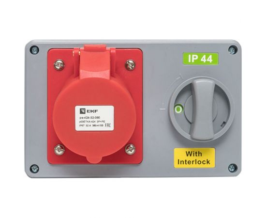 Розетка с блокировкой и выключателем EKF 1424 3Р+РЕ 32А 380В IP44 ps-1424-32-380 – изображение 9