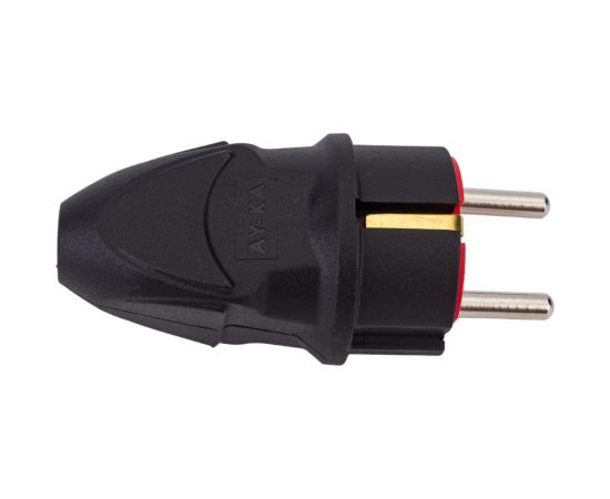 Прямая вилка AY-KA 16А 250В с заземлением, черный 7913500 – изображение 4