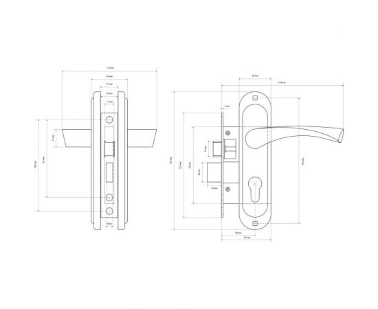 Врезной замок с ручкой Стандарт 132/50B AC (вертушка; старая медь) 4856 – изображение 3