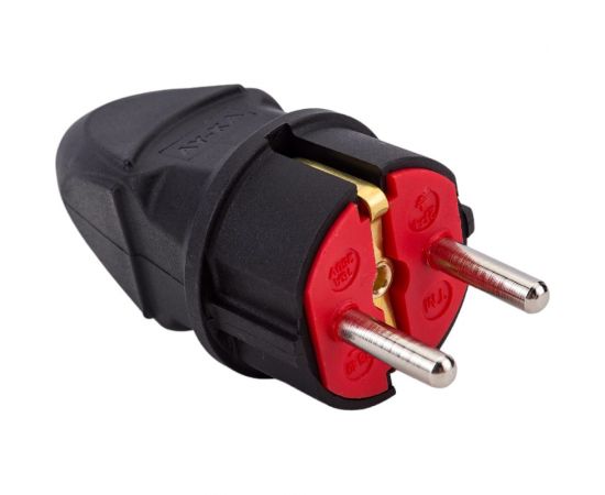 Прямая вилка AY-KA 16А 250В с заземлением, черный 7913500 – изображение 3