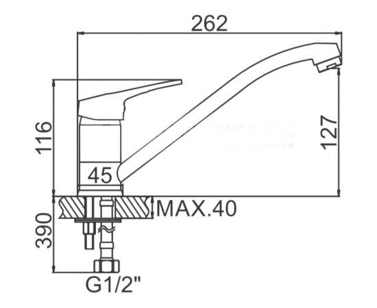 Смеситель для кухни LEDEME картридж 35 мм, силумин L4213 806494 – изображение 4
