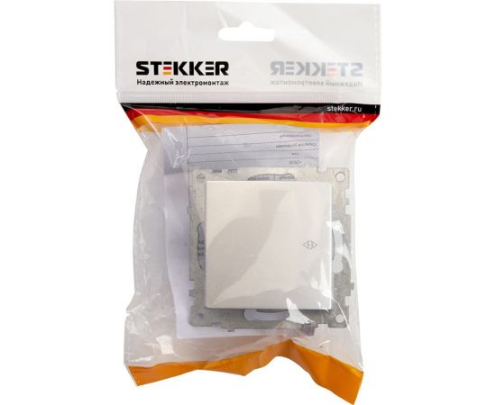 1-клавишный переключатель STEKKER (механизм), GLS10-7105-03, 250V, 10А, серия Катрин, серебро 39576 – изображение 3