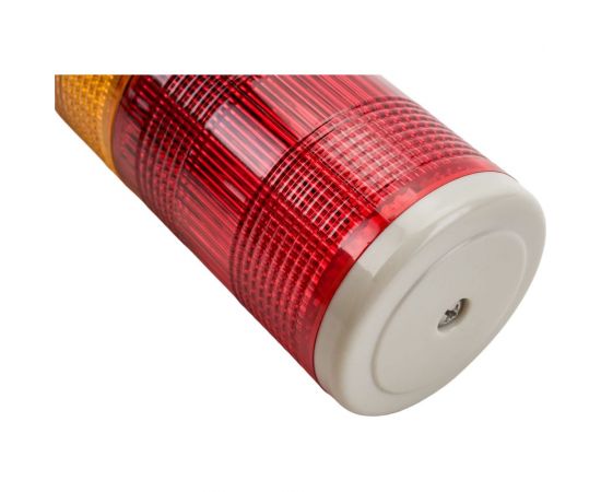 Светосигнальная колонна INNOCONT d=56мм, светодиод, стойка 70мм, основание d=70мм, постоянное свечение, зуммер, цвет: красный, желтый, 220VAC, IP50, кабель 0,5м TL56B-220-RY – изображение 2