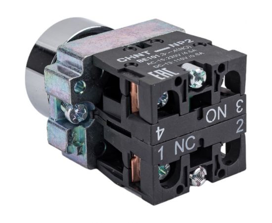 Кнопка управления CHINT NP2-BA25 без подсветки черн. 1НЗ +1НО IP40 574841 – изображение 4