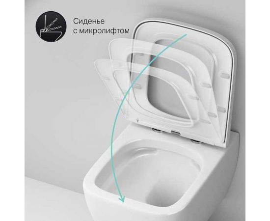Подвесной унитаз AM.PM Gem FlashClean с сиденьем микролифт C901701SC – изображение 5