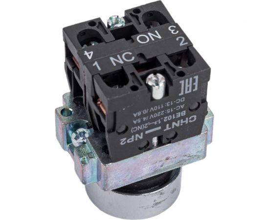Кнопка управления CHINT NP2-BA25 без подсветки черн. 1НЗ +1НО IP40 574841 – изображение 2
