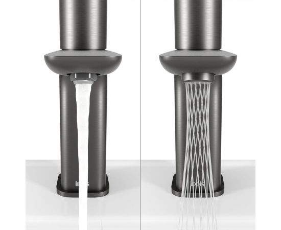 Смеситель для умывальника с инновационным управлением IDDIS Slide Push Control, графит SLIGMBTi01 – изображение 7