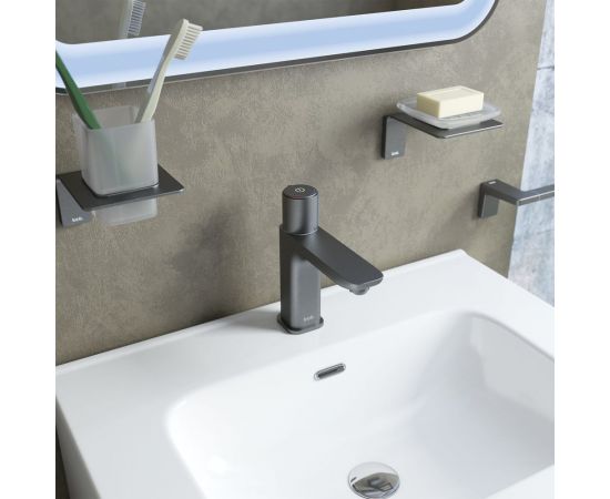 Смеситель для умывальника с инновационным управлением IDDIS Slide Push Control, графит SLIGMBTi01 – изображение 6