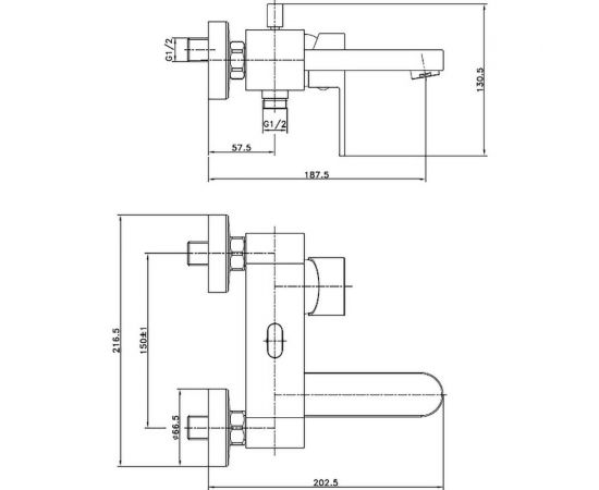 Смеситель для ванны Cersanit ELIO однорычажный 63045 – изображение 3