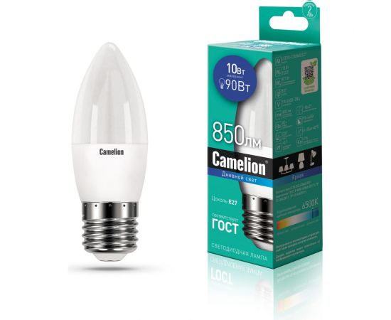 Светодиодная лампа Camelion LED10-C35/865/E27 10Вт 220В 13564 