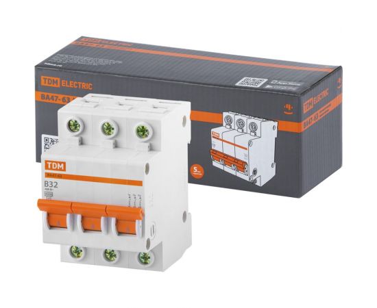 Автоматический выключатель TDM ВА47-63 3Р 32А 4,5кА х-ка B SQ0218-0058 